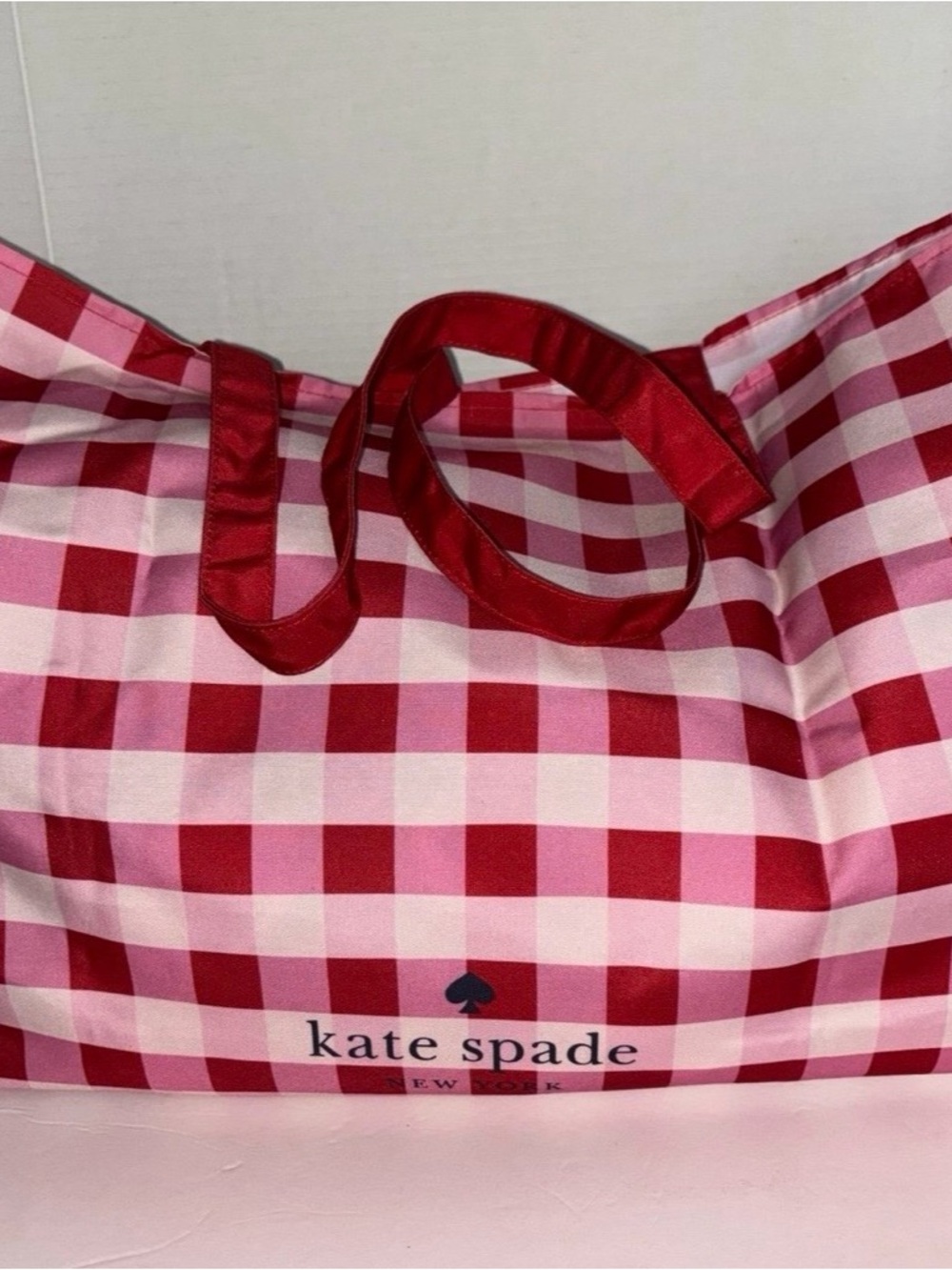 kate spade Red and White Gingham Tote bag